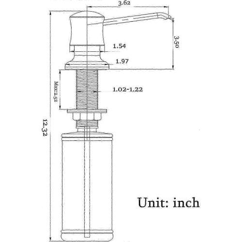 Kitchen Soap Dispenser Refill, Top-Loading Countertop Dispenser for Kitchen and Bathroom 1