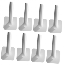 Lot de 8 crochets muraux adhésifs blancs sans perçage, gain de place, pour salle de bain, cuisine, serviettes, manteaux et clés