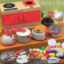 70pcs / SetFor Children Simulation Kitchen Cooking Toys Pretend Play Educational Toys Set Accessories Style Ran 25-26