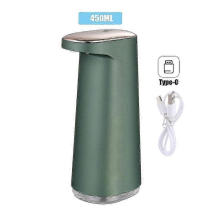 Distributeur automatique de mousse de savon liquide USB 450 ml, rechargeable, pour salle de bain et cuisine.