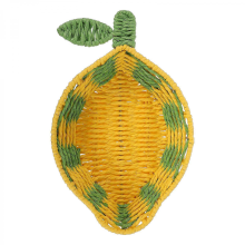 Yellow29.00X18.50X5.00CMPaper Rope Woven Breads Baskets Fruit Shaped Baskets Container Food Serving Holder For Kitchen Restaurant Display Decor