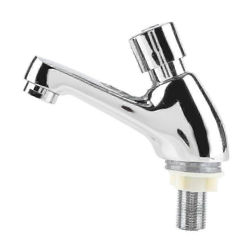 Rubinetto lavabo automatico a risparmio idrico, cromato, per cucina/bagno pubblico, con timer. 2