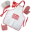 Grembiule da cucina per bambini, cotone rosso, con mini peluche, per giochi di ruolo, 1 set 3