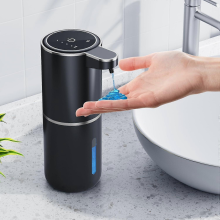 2 Pack Automatic Foaming Soap Dispenser|Touchless Foam Soap Dispenser|12.8oz Rechargeabled Wall Mounted Smart and Kitchen Dish Soap|Easy s(Black)
