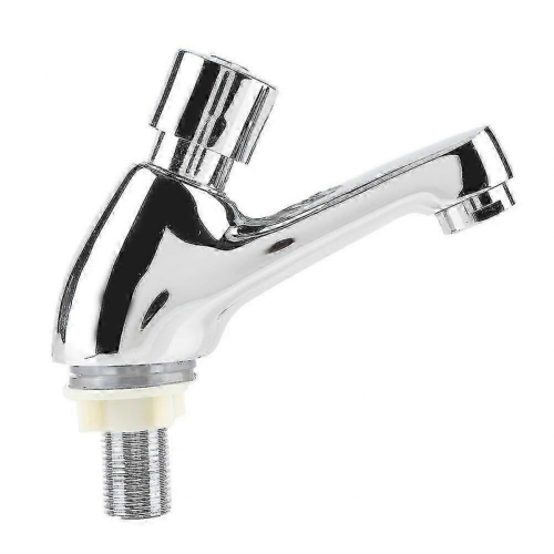 Rubinetto lavabo automatico a risparmio idrico, cromato, per cucina/bagno pubblico, con timer. 1