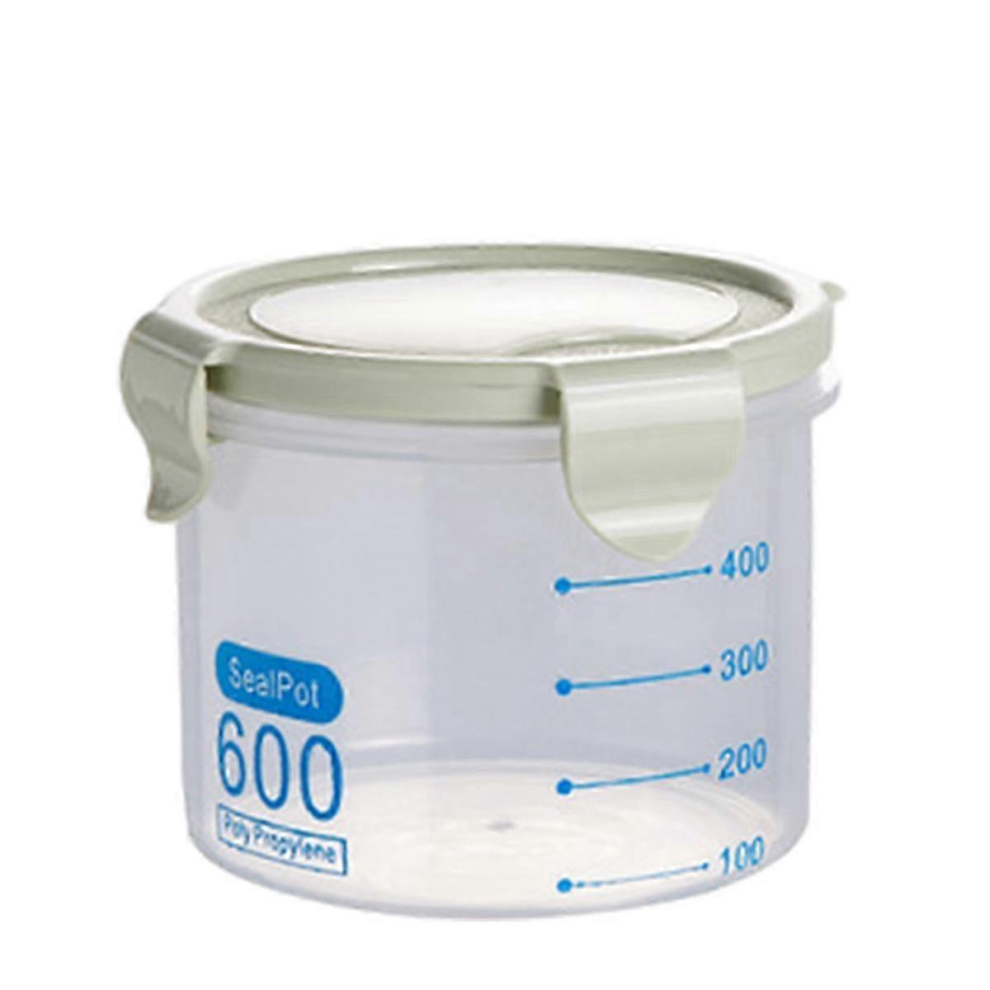 2026 Plastic Transparent Sealed Containers Kitchen Food Cereal Beans Nuts Storage Box (600Ml Green) 7418667365869