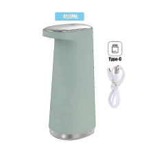 Distributeur de savon mousse automatique 450 ml USB2 avec capteur intelligent pour salle de bain et cuisine, rechargeable par USB