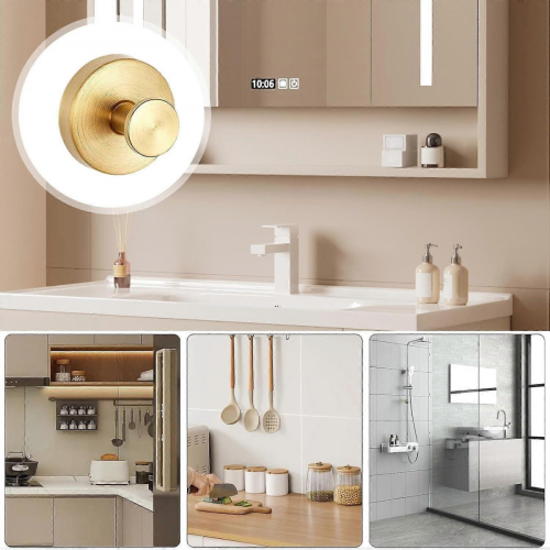 Gold Stainless Steel Suction Cup Hooks for Bathroom Kitchen Shower Window with Secure Grip 2