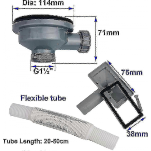Stainless Steel Kitchen Sink Strainer Basket with Rectangular Overflow and Drain Assembly 2026 1