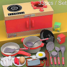 33pcs / SetFor Children Simulation Kitchen Cooking Toys Pretend Play Educational Toys Set Accessories Style Ran 25-26