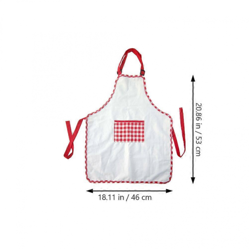 Grembiule da cucina per bambini, cotone rosso, con mini peluche, per giochi di ruolo, 1 set 1
