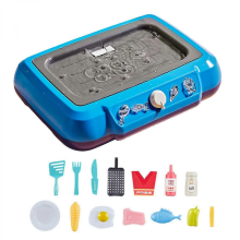 BluePlay Kitchen Set for Kids with Realistic Electric Stove & Changing Food 26-27s