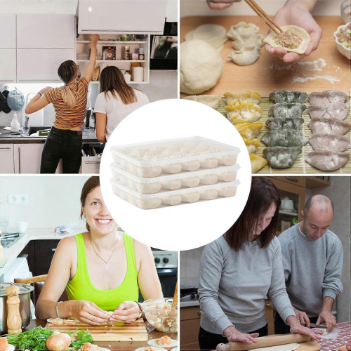 Egg Holder for Fridge Large Stackable Tray with Lid Transparent OdorProof Storage Box Kitchen 2