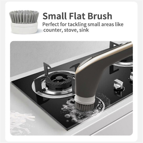 GrayElectric Scrubber Shower Scrubber Ipx7 with 7 Replaceable Brush Heads and Adjustable Removable Extension Handle B 2