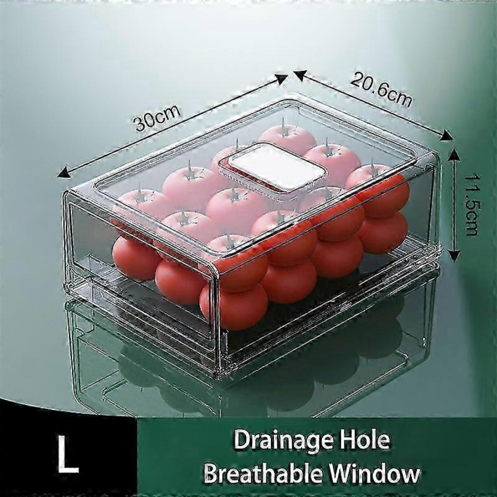 Transparentl2026 Food Drawer Organizer For Kitchen Refrigerator Crisper Box Vegetable Fruit Storage Box Food Preservation Draining Basket 7771292229778