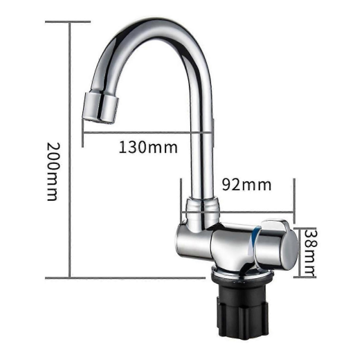 Rubinetto da cucina pieghevole a 360, miscelatore monocomando per acqua calda/fredda, per camper e barca-dwdz 2
