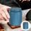 Airtight Tea Canister for Kitchen Use Blue Tinplate Storage Jar 2