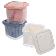 Fresh-Keeping Food Containers Kitchen Storage Containers Assorted Color 11x11x9.5cm Sealed 3Pcs