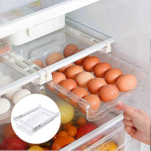 Egg Storage Rack Drawer Egg Storage Safety Durable Kitchen Egg Storage Container Fridge Egg Drawer Organizer 25-26