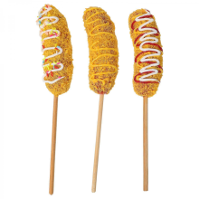 3pcs Fake Cheese Hot Dog Model: 20.00X10.00X3.30CM Lifelike Sausage with Wood Stick for Kitchen Display Party Restaurant Prop