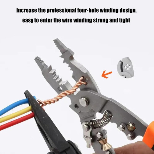10 in 1 Multifunctional Wire Stripper and Cutter Cable Crimping Tool for Electrical Work with Ergonomic Curved Handle 1