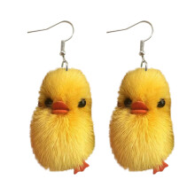 Boucles d'oreilles pendentif canard jaune, doux et mignon,