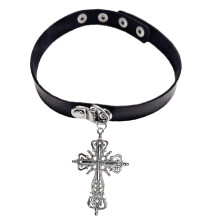 Collier ras du cou croix Sexy Y2K, imprimé léopard, ras-Style 3