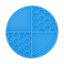 (As show, Suction cup honeycomb blue) Dog licking pad Dog Slow eater Dog licking pad Pet calming pad Anxiety relief