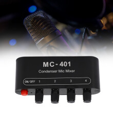 Condenser Mic Mixer MC-401, Aluminum Alloy 4 In 1 Out for Karaoke