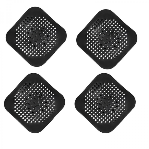 Odor Resistant Drain Protector Square Shape Bathroom Kitchen Sink Cover WhiteBlack