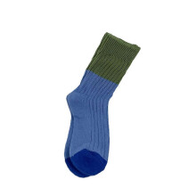 (As show, Green versus blue) Coloured patterned cotton socks Ladies' casual sailor socks