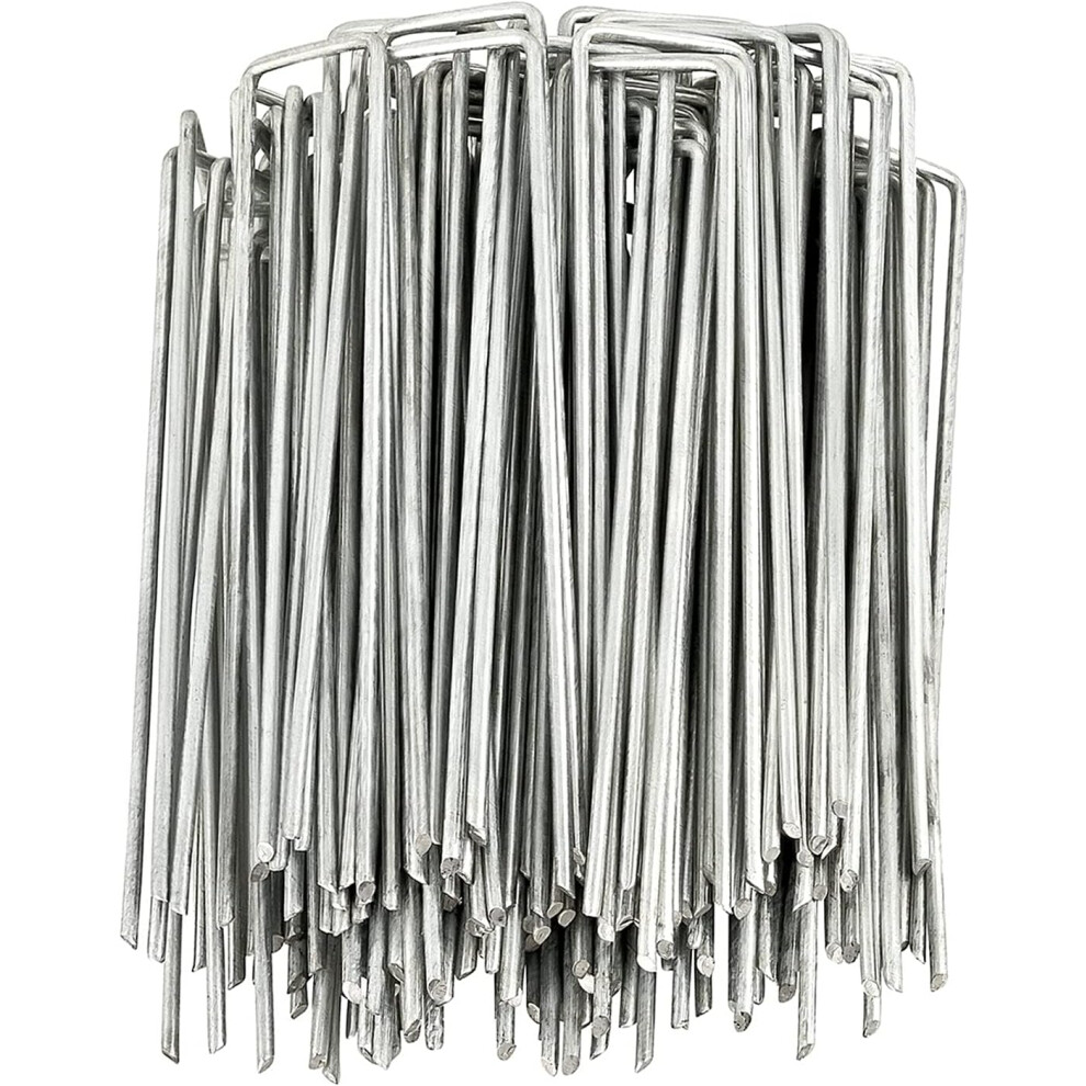 Beveled Tip Treatment Garden Staples, U-Shaped Design Landscape Staples Galvanized Steel For Artificial Turf Nails And Fixed Fences, Anti-Rust 9358999363028
