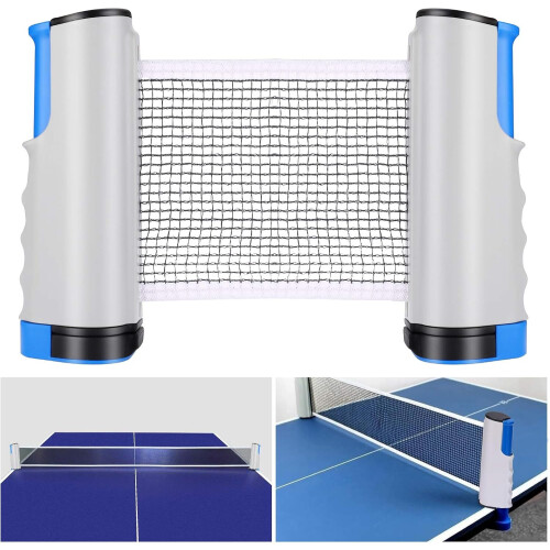 Table Tennis Net Set, Adjustable Retractable Design For Tables Under 5 Cm Thick, Locking System For Easy Installation, Durable Quality With Ergonomic