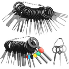 Herramientas reutilizables para terminales, kit de extracción de terminales de enchufes de coche con cadena de bolas de acero inoxidable, fácil de