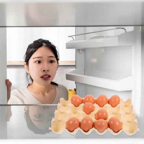 Eggs Container Egg Cartons for Organizing Kitchen 2Pcs Beige Set 1