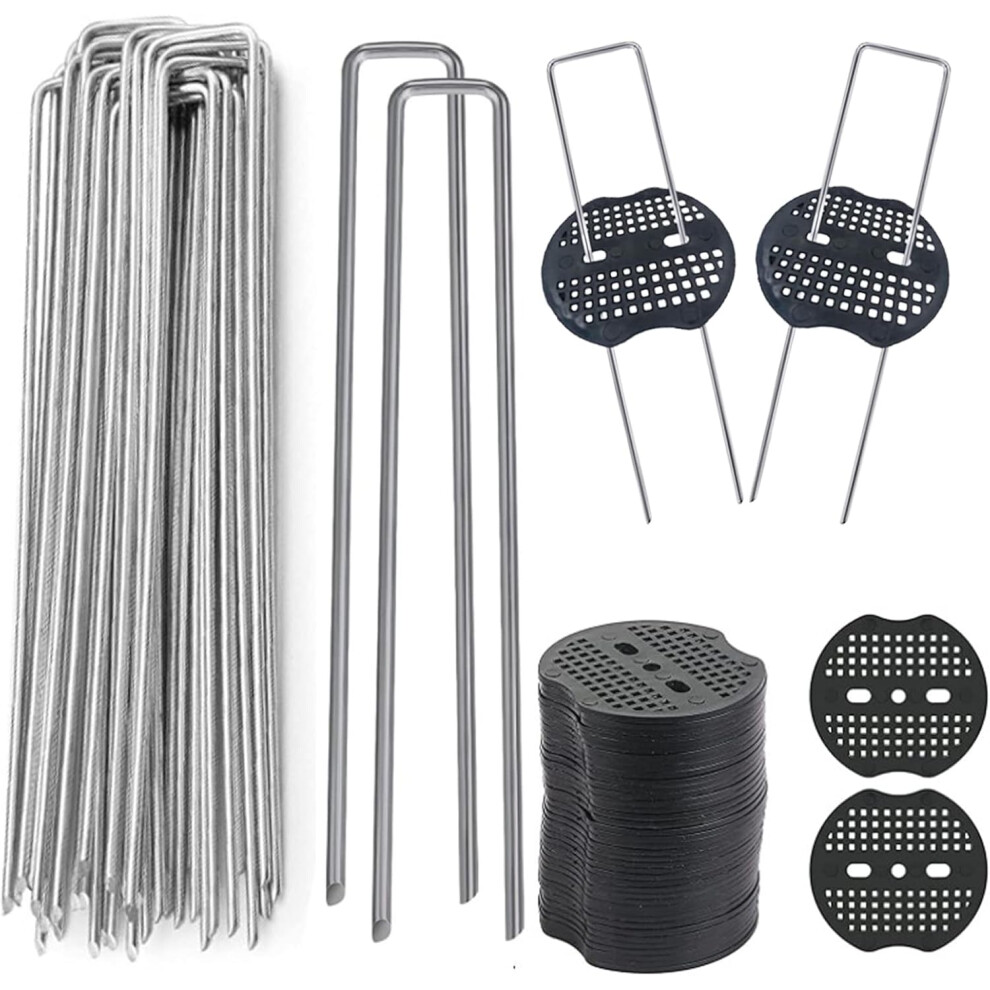 20Pcs Heavy Duty Fabric Stakes, Landscape Staples Galvanized U-Shaped Pins For Reusable Multiple Uses, Easy Soil Penetration With Anti-Rust 9004841720050