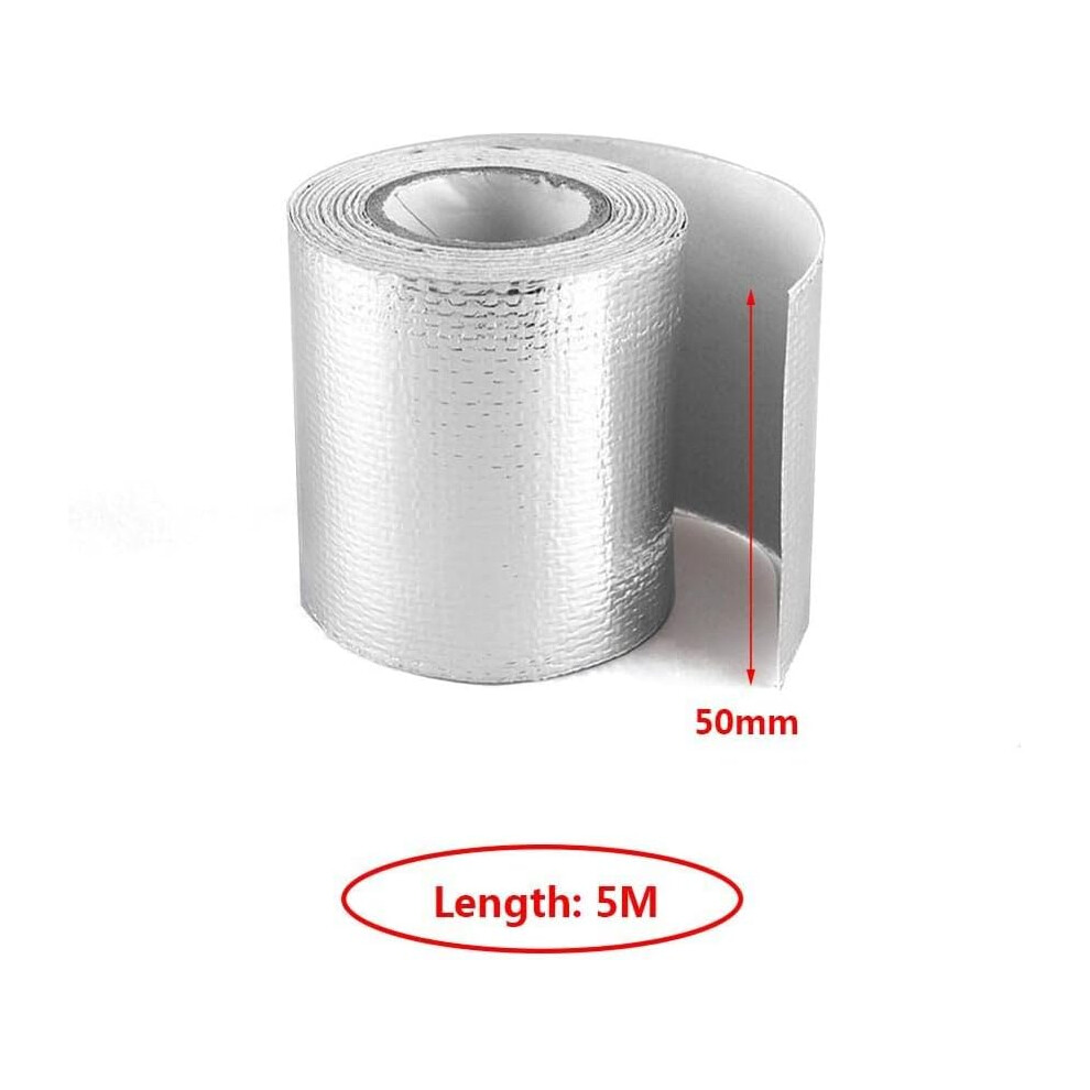 Adhesive Backed Aluminized Tape, Radiant Heat Protection Tape 5M, Heat Shield Barrier Composite Adhesive Coated, Reflective Surface Aluminum Foil 9169997201256