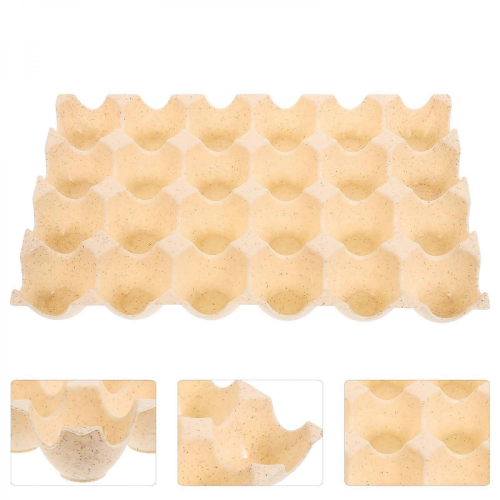 Eggs Container Egg Cartons for Organizing Kitchen 2Pcs Beige Set 2