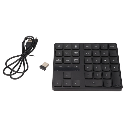 Multi-Function Keys Numeric Keypad, Rechargeable Battery Wireless Numeric Keypad with Stable 2.4G Connection Ergonomic Tilt Lightweight Portable