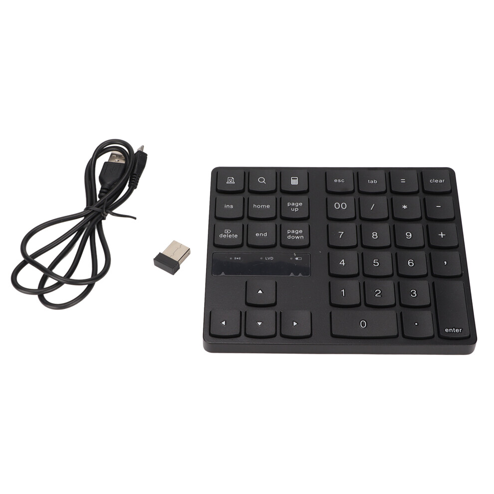 Wireless Numeric Keypad With Stable Signal Transmission, 2.4G Wireless Connection Rechargeable Battery Multi-Function Keys Ergonomic Design For Pc 9405630482560