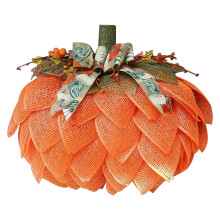 Kürbiskranz im Landhausstil, saisonale Türdekoration, Kürbisdeko aus Jute mit strapazierfähigem Material und elegantem Design, Herbstgirlande