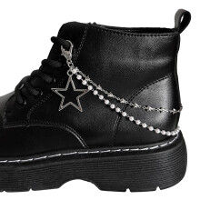 Doppelschichtige Schuhkette,-großer Stern Silberperle 1