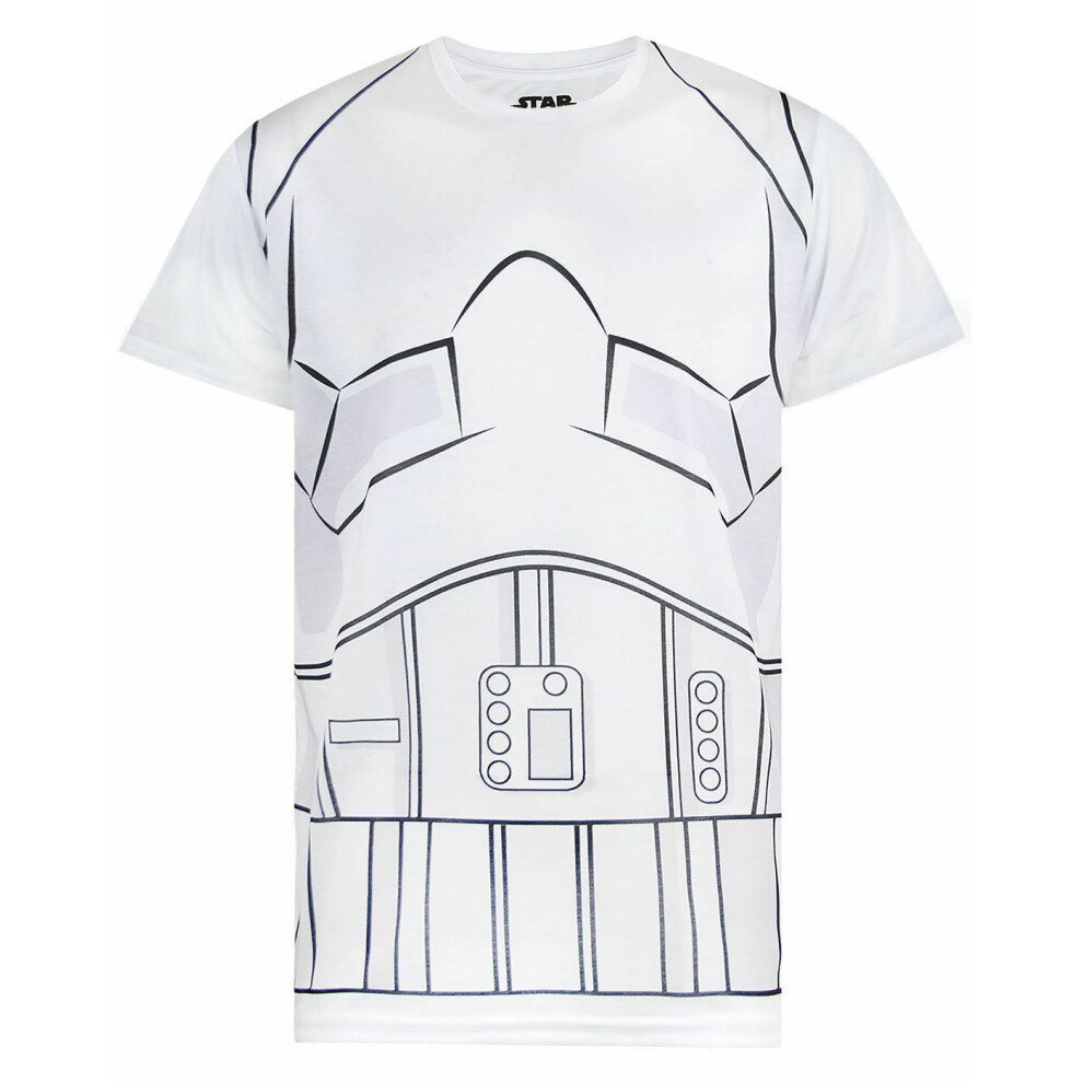 Star Wars Short Sleeved T-Shirt (Mens White)