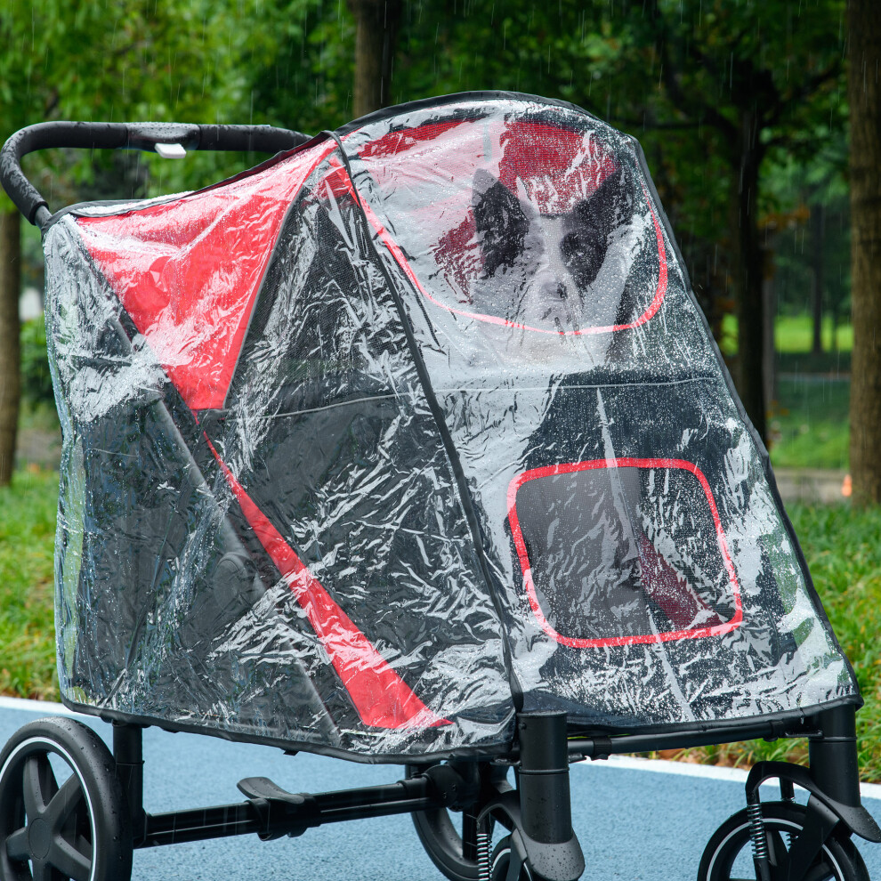 Pawhut Dog Stroller Rain Cover, Cover For Dog Pram Buggy For, Large, Medium Dogs