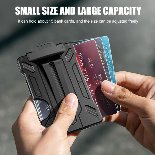 Θήκη Πιστωτικών Kαρτών RFID με Κλιπ Μετρητών 6 Κάρτες, Προστασία και Λεπτό Σώμα 1