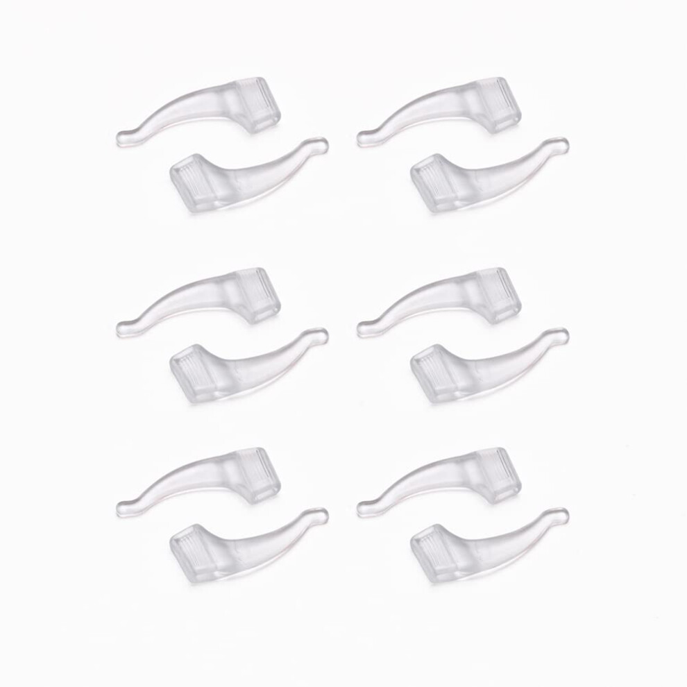 Inf 6 Pairs Glasses Earhook Non-Slip Sleeves White