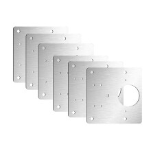 Reparaturplatte für Scharniere Edelstahl 12 Löcher 6er-Pack