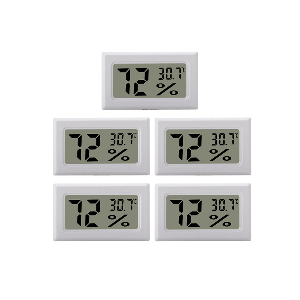 Mini Digital Thermometer Hygrometer 5-Pack White 7314280333967
