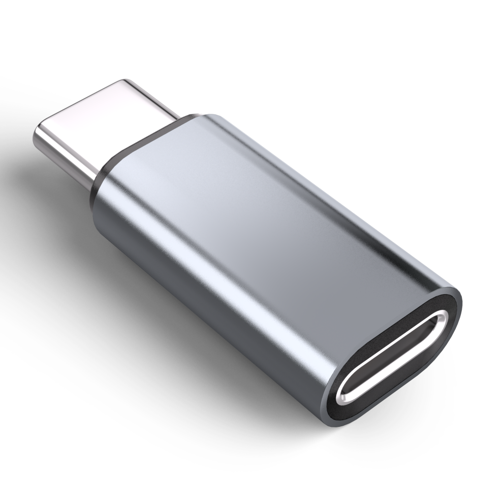 Lightning Female To Type-C Male Charging Adapter Compatible With Iphone 15 Grey 7314280511655
