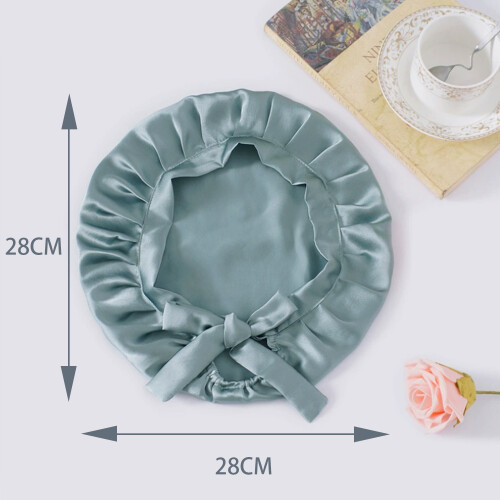 Verstellbare Schlafmütze aus Seide für langes Haar, 100 % seide LightBlue 1